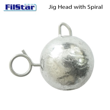 Jig head with eye and spiral