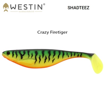 Westin Shad Teez Crazy Firetiger 9 cm | Силиконова рибка