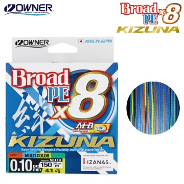 Owner KIZUNA x8 150m | Multicolor Braided Line