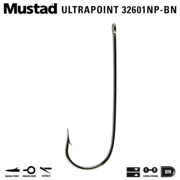 Mustad 32601NP-BN | Single Hooks