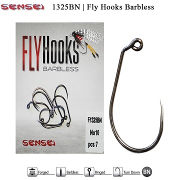 Sensei F1325BN | Fly Hook  Barbless | Куки за мухарски риболов