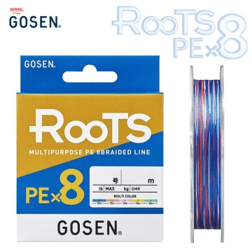 Gosen ROOTS PE X8 200m | Multicolor Braided Line