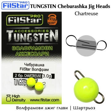 Tungsten Cheburashka Jig Head | Chartreuse