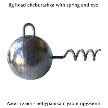 Jig head with spring and eyelet
