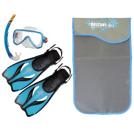 Fins Mask Snorkel Beuchat Oceo Set (blue)