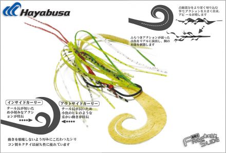 Hayabusa Free Slide TWIN Curly Rubber & Hooks SE137