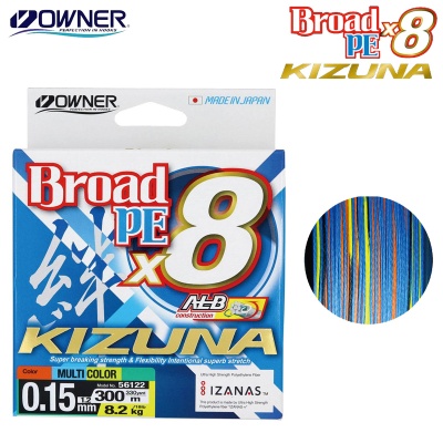 Owner KIZUNA x8 300m | Multicolor Braided Line