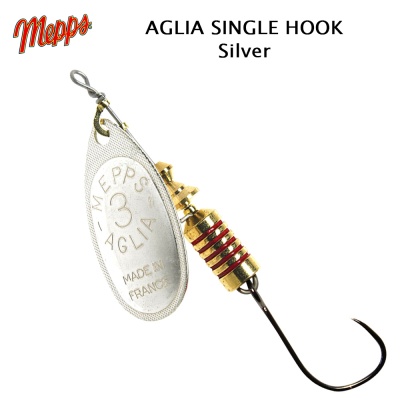 Mepps Aglia Single Hook | Silver
