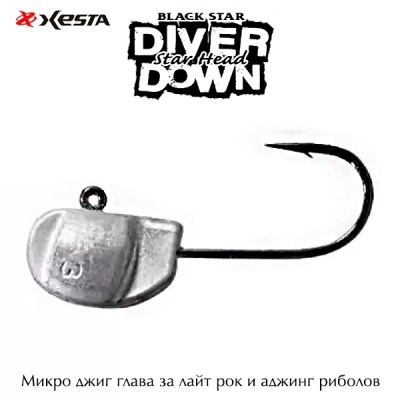 Xesta Black Star Head Diver Down | Jig Head