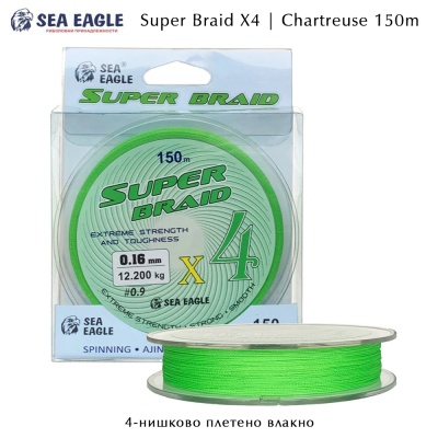 Sea Eagle Super Braid X4 Chartreuse 150м | Плетеное волокно