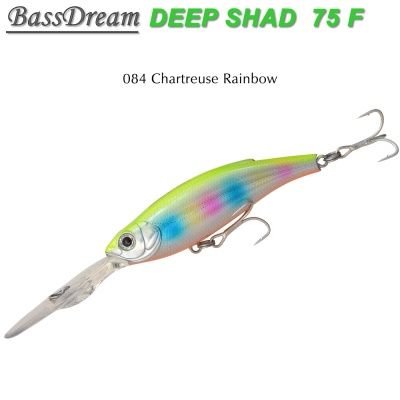 BassDream Deep Shad 75F | 084 Chartreuse Rainbow