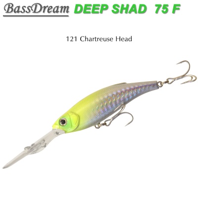 BassDream Deep Shad 75F | 121 Chartreuse Head