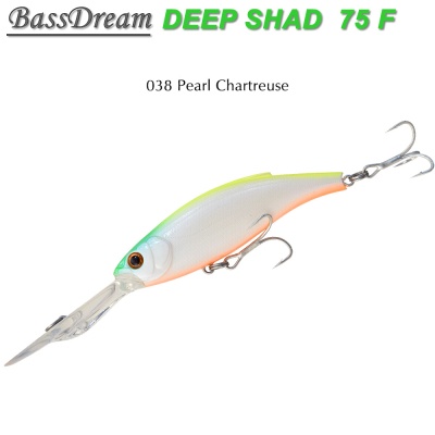 BassDream Deep Shad 75F | 038 Pearl Chartreuse