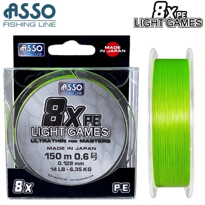ASSO 8X PE Light Games Fluo Green 150m | Braided Line