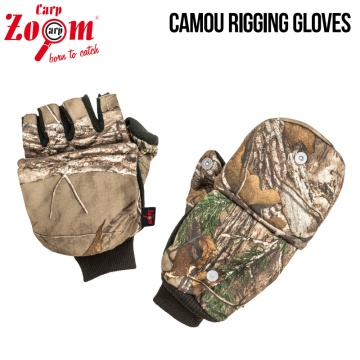 Камуфляжные перчатки для такелажа Carp Zoom | Перчатки
