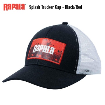 Бейсболка Rapala Splash Trucker | черный красный | Кепка