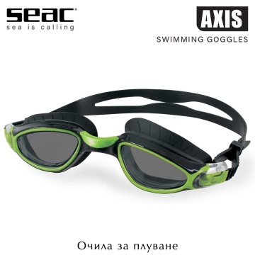 Очила за плуване Seac Sub Axis | Черно и зелено | Затъмени лещи