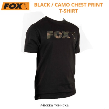 Футболка с принтом Fox Black/Camo Chest | Футболка