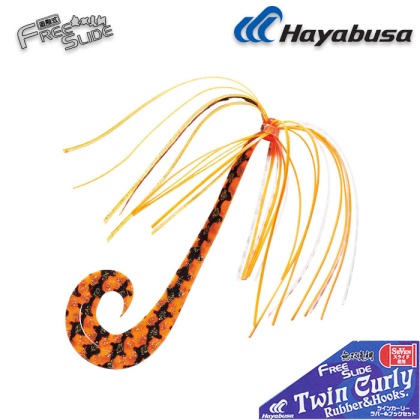 Резина Ty с крючками Hayabusa Free Slide TWIN Curly Rubber & Hooks SE136