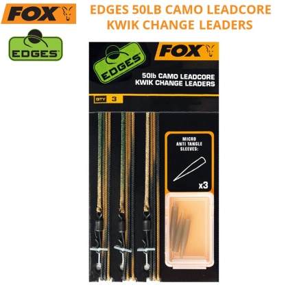 Fox Edges 50lb Camo Leadcore Kwik Change Leaders | Материалы для установки