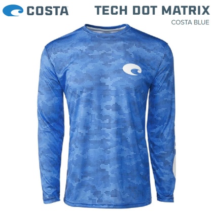 Costa Technical Dot Matrix | Long Sleeve | Costa Blue | TECHDOT-CB