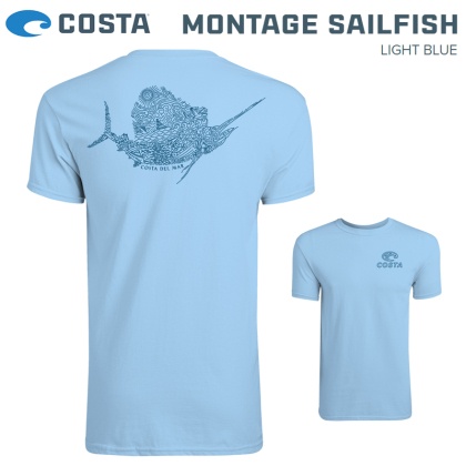 Мъжка тениска Costa Montage Sailfish SS | Цвят Light Blue | Къс ръкав | MONTSAIL-LB