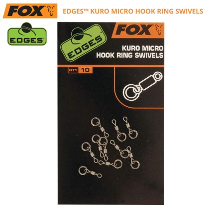 Вирбели с микро ринг Fox Edges Kuro Micro Hook Ring Swivels CAC586