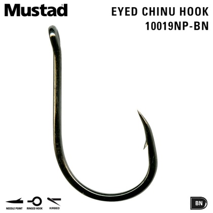 Mustad Eyed Chinu Hook 10019NP-BN | Шаранджийски куки
