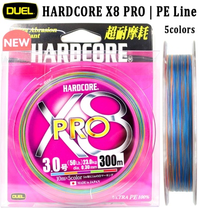 Duel Hardcore X8 PRO 5 colors 300m PE Line