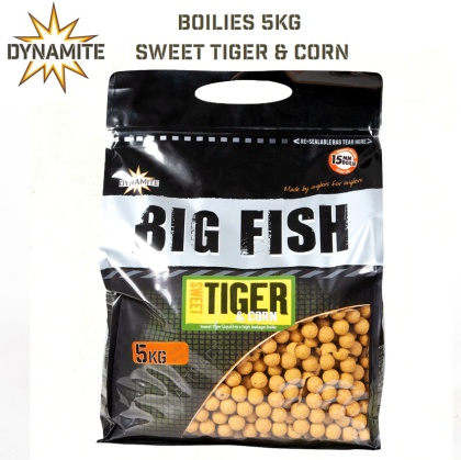 Dynamite Baits Big Fish Sweet Tiger & Corn Boilies 5kg | 15mm | DY1535