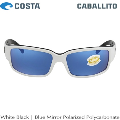 Слънчеви очила Costa Caballito | White Black | Blue Mirror 580P | CL 30 OBMP