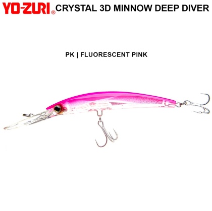  Yo-zuri Crystal 3D Minnow Deep Diver  150F | F1154-PK | Fluorescent Pink