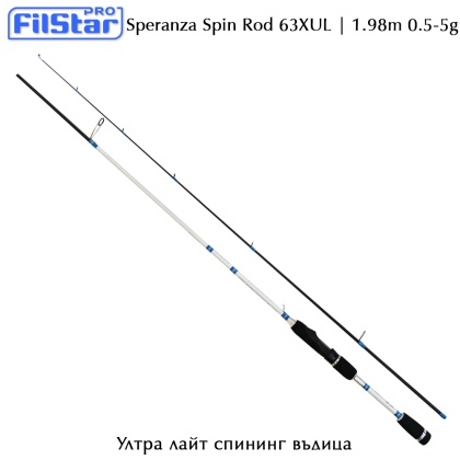 Ultra Light Spinning Rod | Filstar Speranza Spin 63XUL | 1.98m - 0.5-5g 