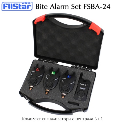Bait Alarm Set Filstar FSBA-24 | 3 bite alarms +1 receiver
