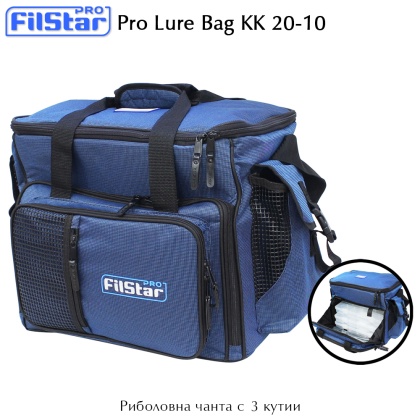 Чанта за риболов с 3 кутии за принадлежности Filstar Pro Lure Bag KK 20-10