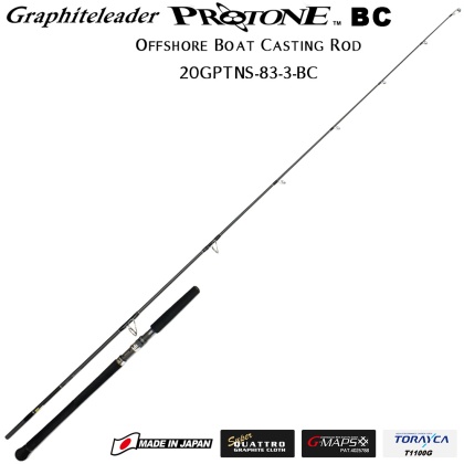 Graphiteleader Protone BC 20GPTNS-83-3-BC | Boat Casting Rod