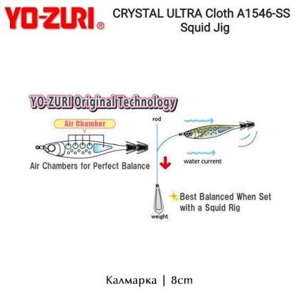 Yo-Zuri Squid Jig CRYSTAL ULTRA Cloth A1546-SS