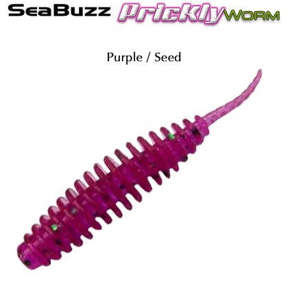 SeaBuzz Prickly Worm 3.8cm | Purple / Seed