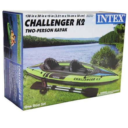 Надуваем двуместен каяк Intex Challenger K2