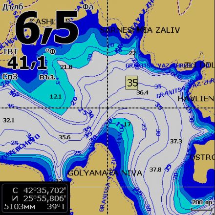 Navigation map of Bulgaria for Lowrance chartplotters