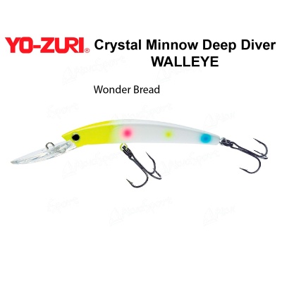 Yo Zuri Crystal Minnow Deep Diver WALLEYE 90F R1205-WB