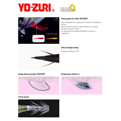 Yo-Zuri A1701 Egi Squid Jig Pata Pata-Q Features