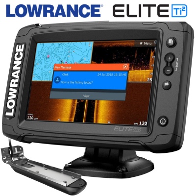 Сонар Lowrance Elite-7 Ti2 + сонар CHIRP 3-в-1 | Боковое сканирование | DownScan