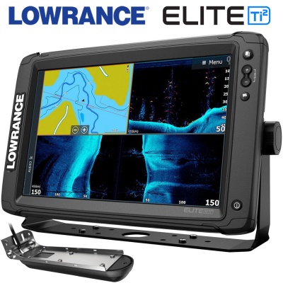 Lowrance Elite-12 Ti2 with 3-in-1 transducer Chart | DownScan | SideScan