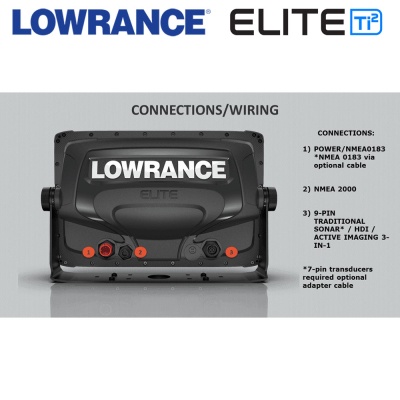  Lowrance Elite-12 Ti2 with 3-in-1 transducers connection 