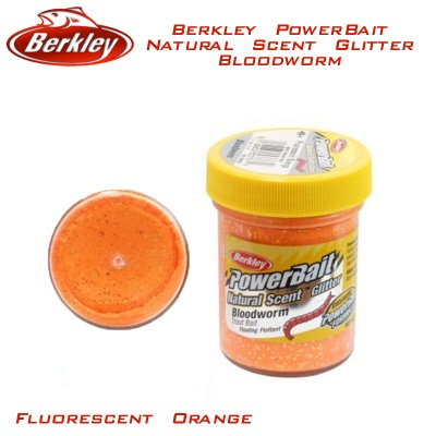 Berkley PowerBait Natural Scent Glitter Bloodworm | Floating Trout Bait