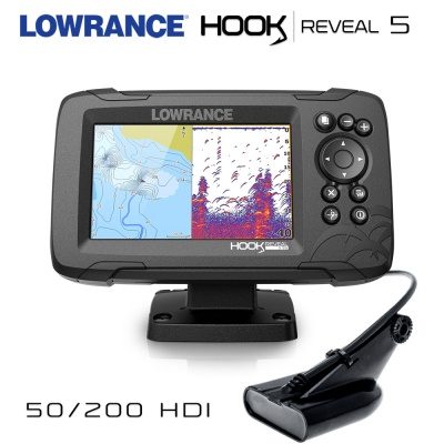Lowrance Hook REVEAL 5 | 50/200 HDI | Genesis Live + CHIRP Sonar