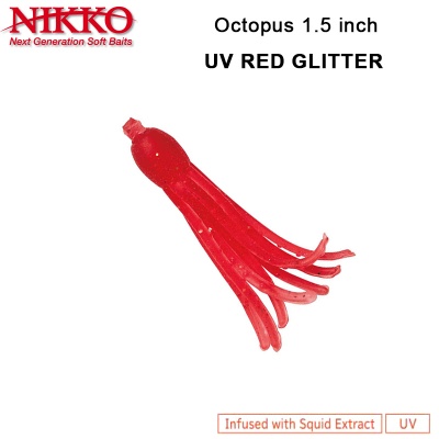Nikko Octopus 1.5" | UV Red Glitter