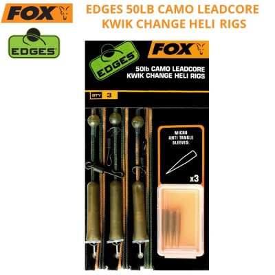 Fox Edges 50lb Camo Leadcore Kwik Change Heli Rigs | Материалы для установки