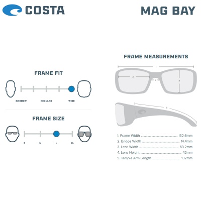 Слънчеви очила Costa Mag Bay | Размери
